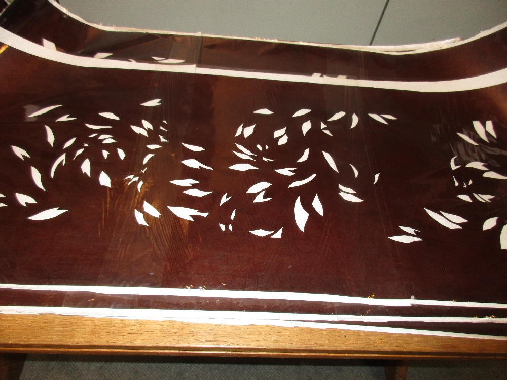 Thirteen 1930's brown paper kimono stencils, largely cut with scattered leaves, 107 x 44.5cm (42 x - Image 3 of 4