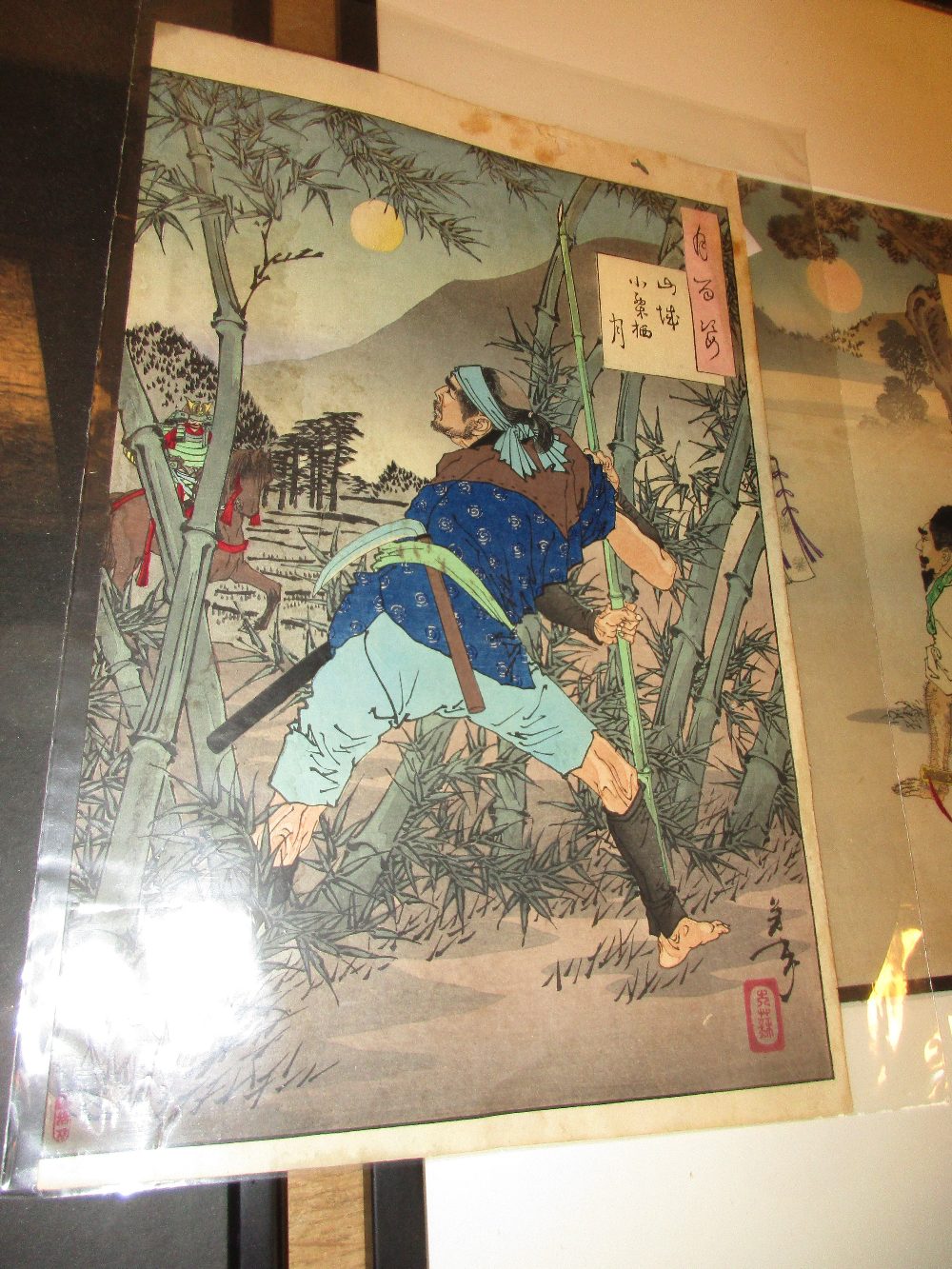 Tsukioka Yoshitoshi (1839-92), two framed and another print, the mounted and one framed print from - Image 3 of 4