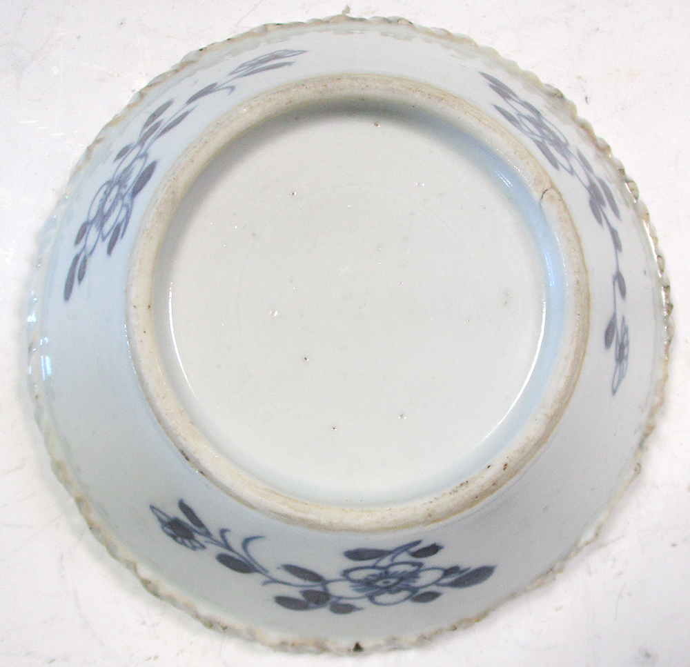 Four 18th century blue and white wares, the patty pan, coffee cup and can painted with islands, - Image 10 of 13