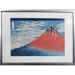 After Hokusai (1760-1849), the Red Fuji from the 'Thirty Six Views of Mount Fuji', oban yoko-e,