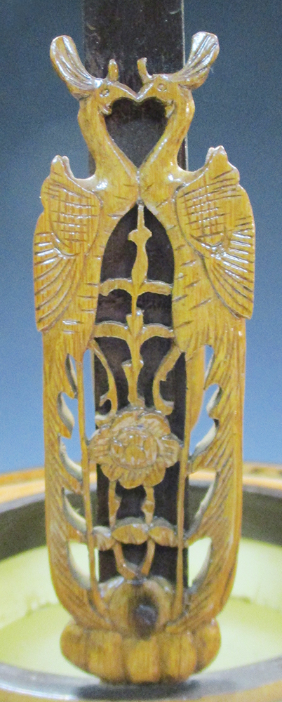 A 20th century flower arranging basket, pairs of phoenix flanking the base of the handle raised - Image 2 of 5