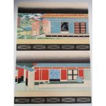 Hasegawa Shoshin (Sadanobu III 1881-1963), fourteen play set designs, the coloured prints empty of