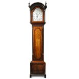 A George III mahogany longcase clock, the breakarch one piece 12inch silvered dial signed '