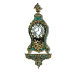 P. Courtois A Paris, a French mid 18th century green and painted tortoiseshell bracket clock and