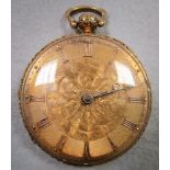 An 18ct gold open face pocket watch, London 1837, unsigned movement numbered 19204, key wind, rear