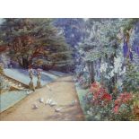 § Beatrice Parsons (British, 1870-1955) The Bishop's Garden, Bishop's Palace, Hereford signed