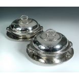 A pair of Gebrunder Friedlander 800 standard tureens, covers and stands, the circular two handled