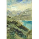 Harry Goodwin (British, 1840-1925) Lake Thun, a bright morning, Beatenberg, Switzerland signed lower