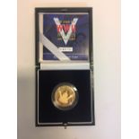 United Kingdom The End of WWII 1945-2005 60th Anniversary £2 gold proof coin, no. 11 of a limited