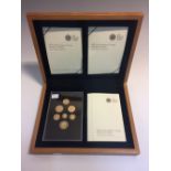 United Kingdom 2008 Emblems of Britain gold proof 7 coin set, 1 penny to £1, set no. 687 from an