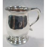 A George VI silver baluster mug, Birmingham 1940 (maker's mark rubbed) the plain body engraved