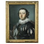 Francis Cotes (British, 1726-1770) Portrait of a gentleman in Van Dyck dress signed centre left