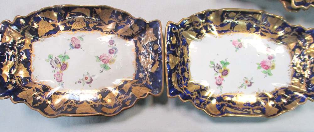 A 19th century Mason's ironstone dessert service, the moulded bodies painted to the centres with - Image 7 of 17