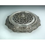 An American shaped silver centre-piece dish and pierced cover, possibly after a design by Graff,