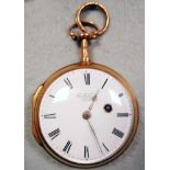 A gold pocket watch by James McCabe, no. 17976, early 19th century, marks rubbed, case marked 'JC'