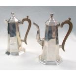 A George V two piece coffee service, by Carrington & Co, Birmingham 1922, comprising a coffee pot