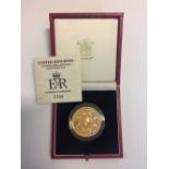 United Kingdom 1993 Coronation 40th Anniversary gold proof crown, weight 39.94g, limited edition