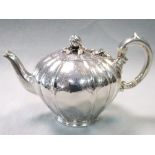 A Victorian silver teapot, by Samuel Smiley (Goldsmiths Alliance), London 1865, of shouldered