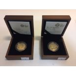 Two United Kingdom gold proof £2 coins, modern, 2008 The 4th Olympiad London 1908, 2011 Mary Rose,