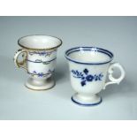 A Caughley blue and white ice or sorbet cup, circa 1782-92, the pedestal bell shaped body painted
