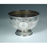 A Victorian silver rose bowl, by Charles Stuart Harris, London 1888, the fluted banded bowl