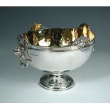 A George V silver two handled punch bowl, by William Hutton & Sons, Sheffield 1929, the plain body