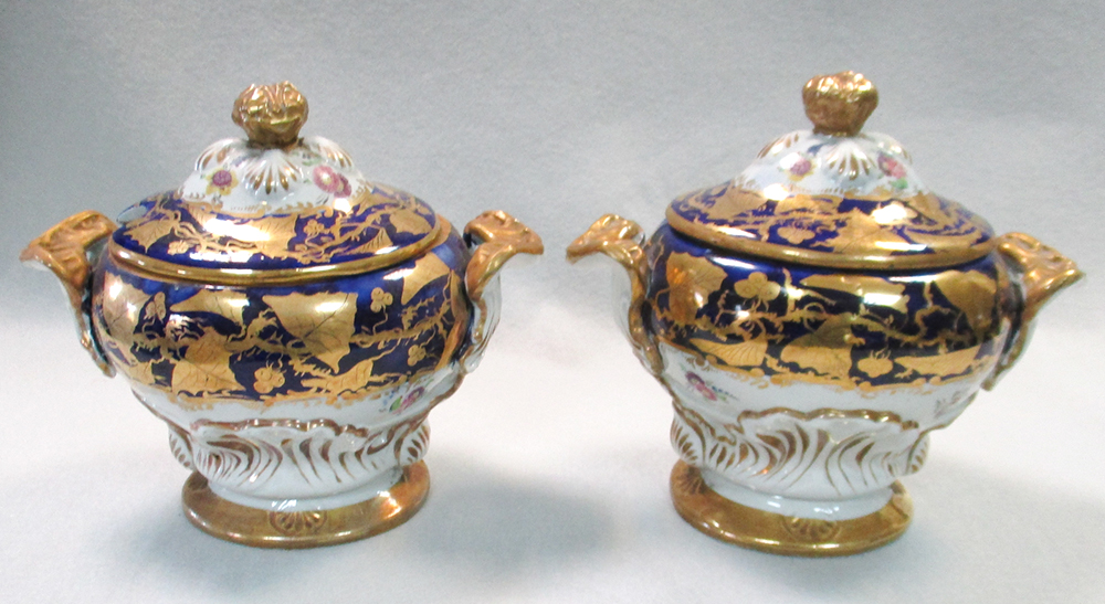 A 19th century Mason's ironstone dessert service, the moulded bodies painted to the centres with - Image 15 of 17