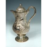 A George IV Scottish silver coffee pot and cover, by Robert Gray & Son, Glasgow 1828, the baluster