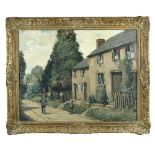 § Adrian Hill (British, 1895-1977) Village scene signed lower left "Adrian Hill" oil on board 70 x