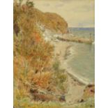 Albert Goodwin, RWS (British, 1845-1932) Clovelly signed lower right with monogram "AG '86"