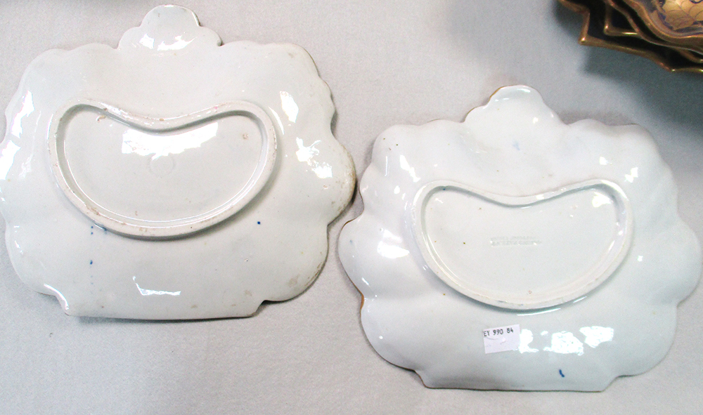 A 19th century Mason's ironstone dessert service, the moulded bodies painted to the centres with - Image 6 of 17