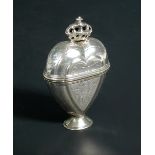 A Scandinavian silver spice box or 'Hovedvansaeg', probably Danish 18th century, of heart shape with