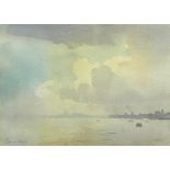 § Edward Seago, RBA ARWS RWS (British, 1910-1974) The Thames below Tilbury, Essex signed lower