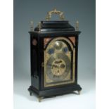 Johann Georg Ploninger, Wienn, an 18th century bracket clock, the ebonised case with carrying handle