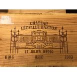 Chateau Leoville Barton, St Julien 2eme Cru 2003, 6 magnum bottles in owc