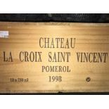 Chateau La Criox St Vincent, Pomerol 1998, 12 bottles in owc