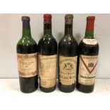 Four vintage clarets: Chateau La Tour Milon, Pauillac 1949; Chateau Cheval Blanc, St Emillion 1er
