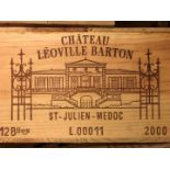 Chateau Léoville Barton, St Julien 2eme Cru 2000, 12 bottles in owc