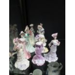 Ten Coalport 14cm high figures of ladies (10)