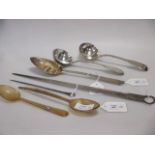 A quantity of assorted silver flatware including a George III silver later decorated 'Berry