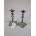 A pair of Victorian electroplated tapersticks by Walker & Hall