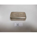 A silver snuff box by WSH, London 1817