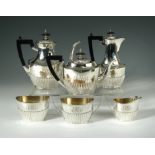 An American six piece metalwares tea and coffee set,