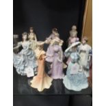 Four Coalport figures from the 'Little Women' collection together with six Coalport figures from the