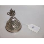 A metalwares table bell, probably Dutch with ship finial**