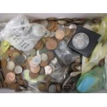 A quantity of miscellaneous coins and some silver coinage