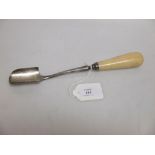 A late Victorian silver cheese scoop by Mappin & Webb with ivory handle