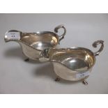 A pair of silver sauce boats by Harrison Brothers and Howson, Sheffield 1926, 9.7oz100