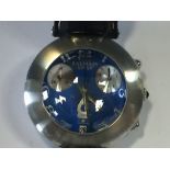 Pierre Balmain - A gentleman's steel cased quartz wristwatch the pale blue dial with Arabic