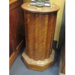 A 19th century mahogany column pedestal night table, 76cm h x 38cm d